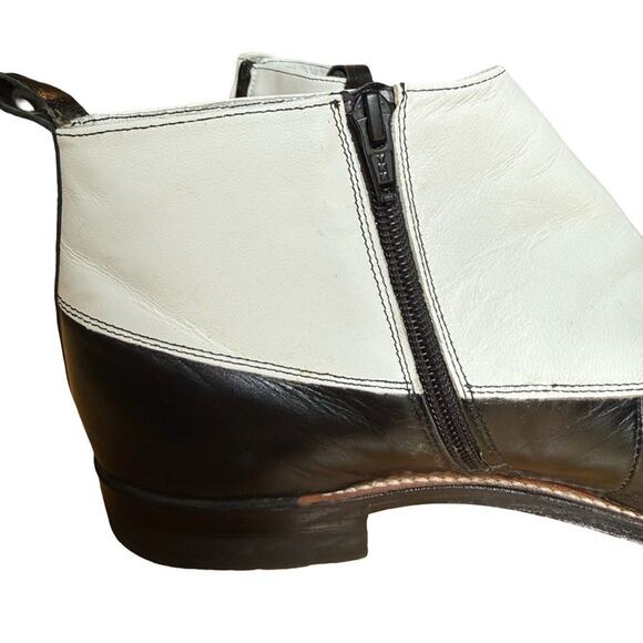 Stacy Adams Madison Spectator Spat Ankle Boots Black White Shoes Leather 10 D main image 6